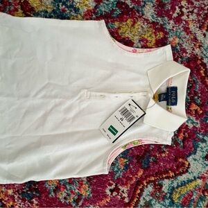 Ralph Lauren White Collared Top